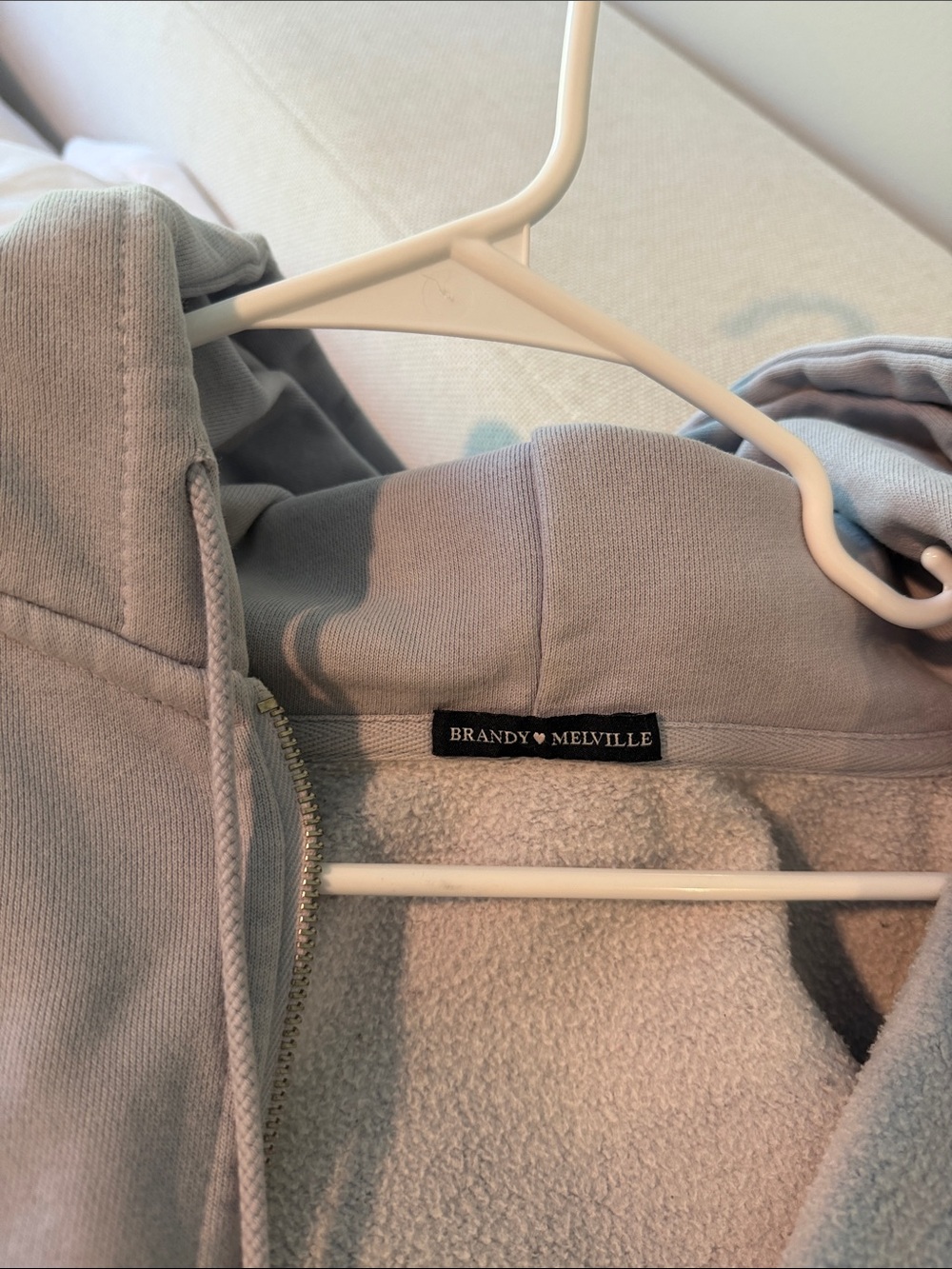 Brandy Melville Light Purple Zip-Up Hoodie - Picture 3 of 3